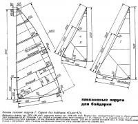 Эскизы типовых парусов Г. Сарина для байдарки «Салют-4,7»