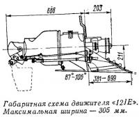 Габаритная схема движителя «12JE»