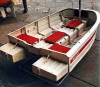 Гребно-моторно-парусный катамаран из легкого сплава «Миус»