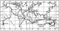 Карта плавания капитана Джона-Клауса Фосса на «Тиликуме»