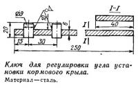 Ключ для регулировке узла установки кормового крыла