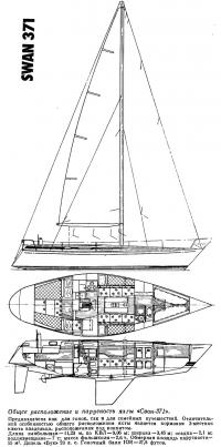 Общее расположение и парусность яхты «Свон-371»
