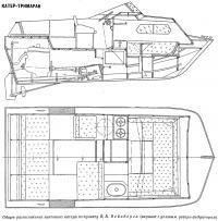 Общее расположение винтового катера по проекту В. В. Вейнберга
