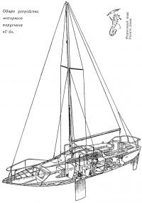 Общее устройство моторного парусника «V-5»
