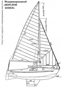 Общий вид и парусность модернизированной мини-яхты