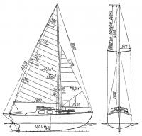 Общий вид и парусность яхты «Восток»