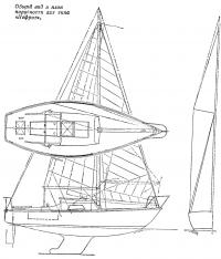 Общий вид и план парусности яхт типа «Нефрит»