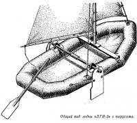 Общий вид лодки «ЛГН-2» с парусами