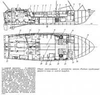 Обшее расположение и устройство катера «Чибис»