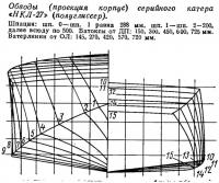 Обводы (проекция корпус) серийного катера «НКЛ-27»