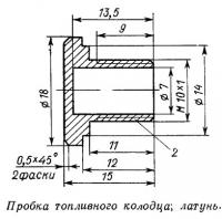 Пробка топливного колодца; латунь