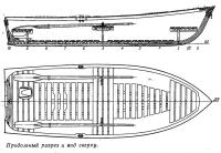 Продольный разрез и вид сверху