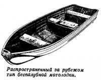 Распространенный за рубежом тип беспалубной мотолодки