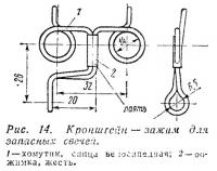 Рис. 14. Кронштейн — зажим для запасных свечей