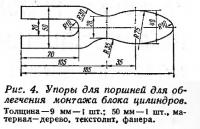 Рис. 4. Упоры для поршней для облегчения монтажа блока цилиндров