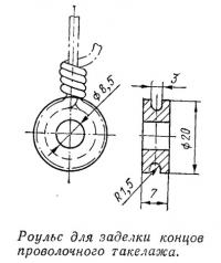 Роульс для заделки концов проволочного такелажа