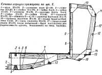 Сечение корпуса тримарана по шп. 5