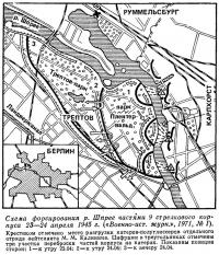 Схема форсирования р. Шпрее частями 9 стрелкового корпуса