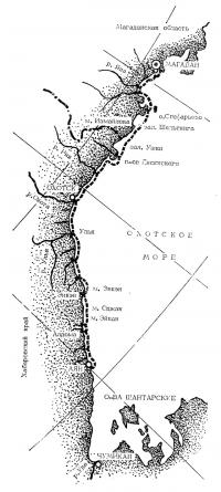 Схема маршрута на Охотском море