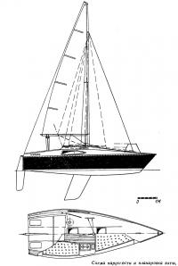 Схема парусности и планировка яхты