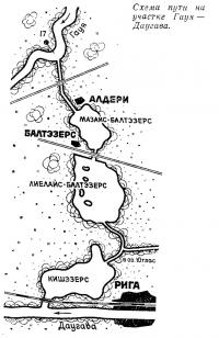 Схема пути на участке Гауя—Даугава