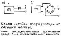 Схема зарядки аккумулятора от катушки магнето