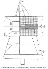 Схематический чертеж парусного катамарана «Золотая лань»