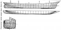 Теоретический чертеж корпуса барка «Франс-II»