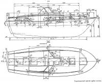 Теоретический чертеж рубки катера