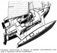 Тримаран конструкции Д. Брауна со средним расположением кокпита и кормовой каютой