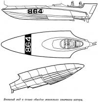 Внешний вид и схема обводов океанского гоночного катера