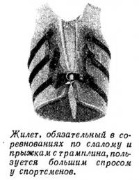 Жилет, обязательный, в соревнованиях по слалому и прыжкам с трамплина