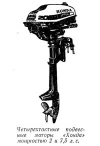 Четырехтактные подвесные моторы «Хонда» мощностью 2 и 7,5 л. с.