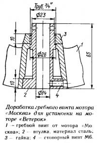Доработка гребного винта мотора «Москва» для установки на моторе «Ветерок»