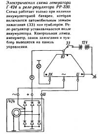 Электрическая схема генератора Г-424 и реле-регулятора РР-330