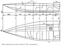 Эскиз теоретического чертежа «Родео-II» (бок и полуширота)