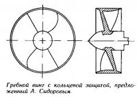 Гребной винт с кольцевой защитой, предложенный А. Сидоровым