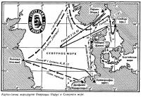 Карта-схема маршрутов Операции Парус в Северном море