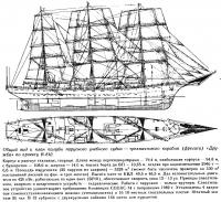 Общий вид и план палубы фрегата «Дружба»