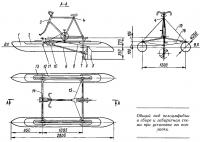 Общий вид велоамфибии в сборе и габаритная схема при установке на поплавки