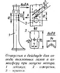 Отверстия в дейдвуде для отвода выхлопных газов в атмосферу при запуске мотора