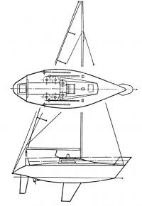 План верхней палубы и парусность полутонника «СТ-31»