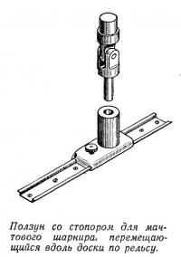 Ползун со стопором для мачтового шарнира