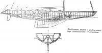 Продольный разрез и мидель-шпангоут алюминиевого 12-метровика