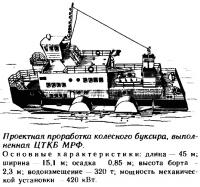 Проектная проработка колесного буксира, выполненная ЦТКБ МРФ