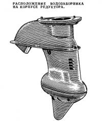 Расположение водозаборника на корпусе редуктора