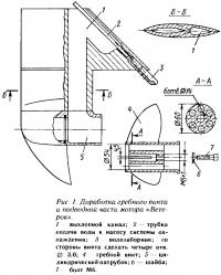 Рис. 1. Доработка гребного винта и подводной части мотора «Ветерок»