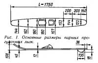 Рис. 1. Основные размеры парных прогулочных лыж