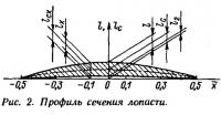 Рис. 2. Профиль сечения лопасти