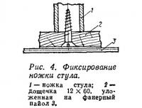 Рис. 4. Фиксирование ножки стула